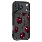 Sexy Wine Cherry Pattern Phone Case , Soft Silicone Tpu Protection and Shockproof For iPhone 17 16 15 Pro Max 14 16Pro 13 12 11 X Plus Air Mini 17E Girl