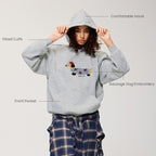 Aelfric Eden Cartoon Dog Hoodie Couple Hooded Sweatshirt Long Sleeve Pullover Oversized Hoodies 2025 Outfits