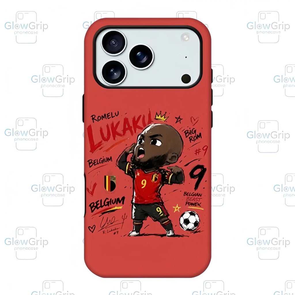 Cute Q-Version Cartoon Football Star MagSafe Case – Graffiti Soccer Athlete Cover for iPhone 17 Pro Max