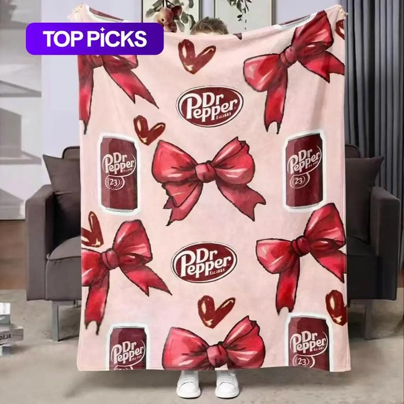 Soft Flannel Bow Throw Blanket – Lightweight All-Season Decor