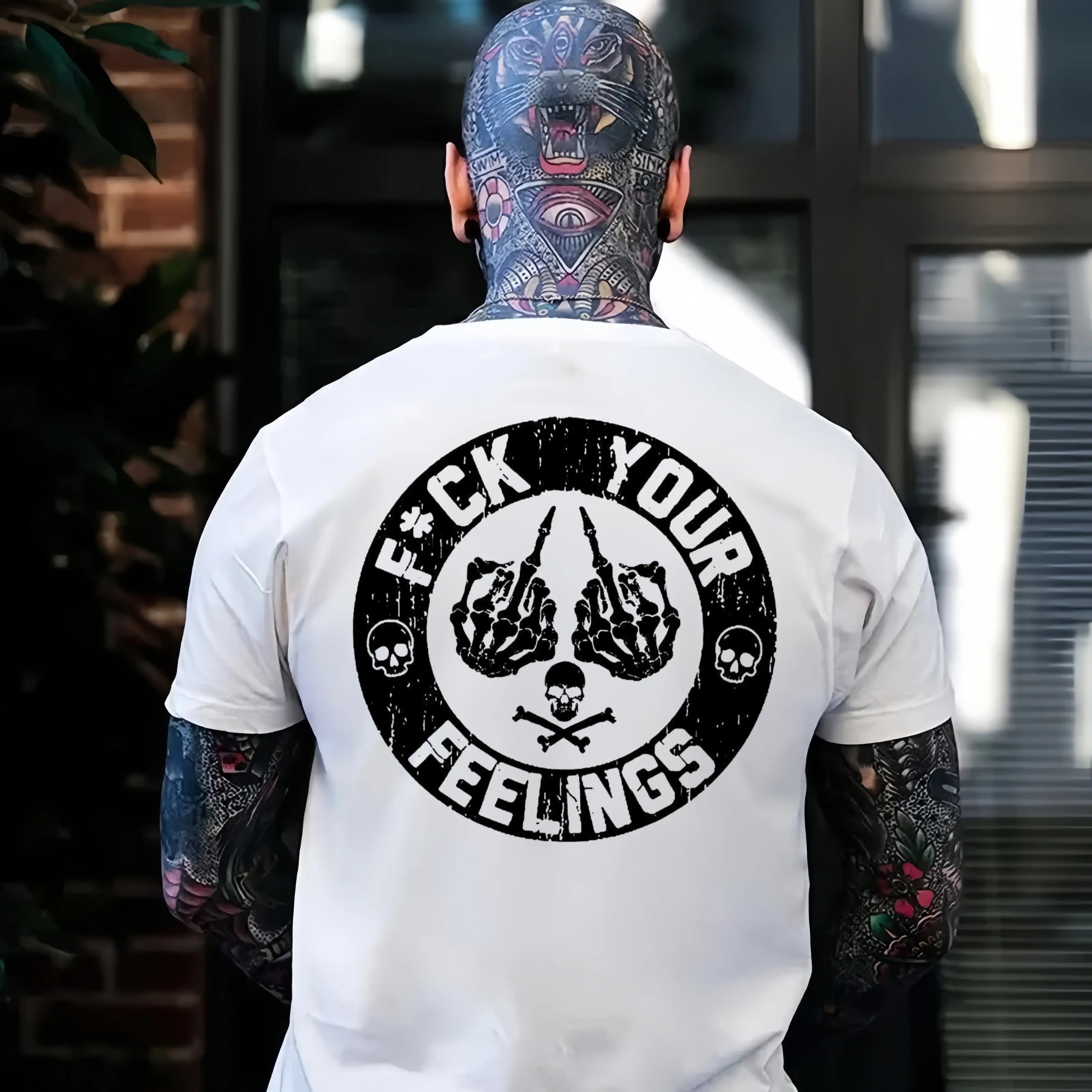F*ck Your Feelings Skull Tee - Bold Statement Graphic T-shirt | Limited Edition Streetwear Casual Angel graphic tee shirts men