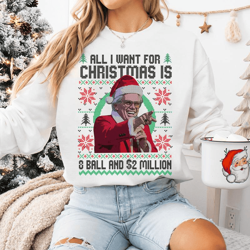 Baby Billy – Alles, was ich mir zu Weihnachten wünsche, ist eine 8-Ball-Kugel und 2 Millionen Dollar – Weihnachtspullover, lustiger Onkel Baby Billy – hässlicher Weihnachtspullover, The Righteous Gemstones – Weihnachten 