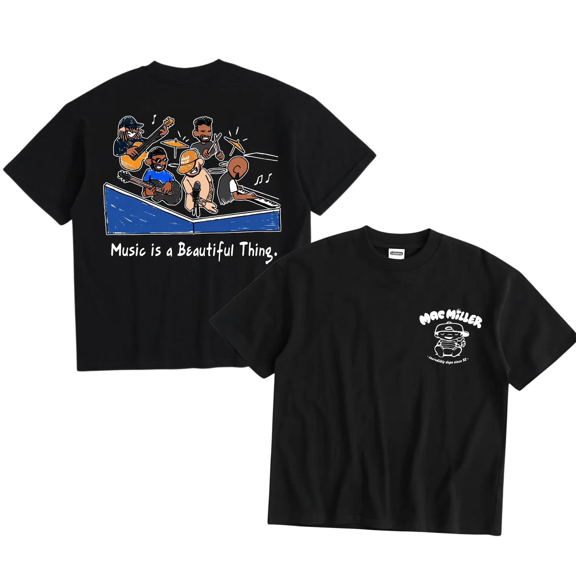 16BARS Music is a Beautiful Thing Shirt Mac Miller Tiny Desk T-Shirt Vintage Graphic Rap Tee Unisex Hip Hop Mac Miller Outfit Gift For Fans All Seasons