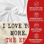Valentines Day Gifts for Him Her - I Love You More Super Soft Fleece Throw Blanket