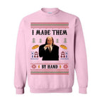 Ich habe sie von Hand gemacht – Hässliches Sweatshirt-Shirt mit Kapuze, Gruselfilm-Dinner von Hand gemacht – Meme-Shirt, Lustiges hässliches Shirt für Weihnachten, Für Männer und 