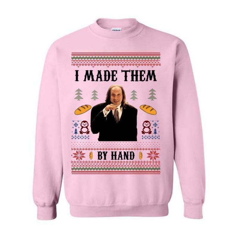 Ich habe sie von Hand gemacht – Hässliches Sweatshirt-Shirt mit Kapuze, Gruselfilm-Dinner von Hand gemacht – Meme-Shirt, Lustiges hässliches Shirt für Weihnachten, Für Männer und 