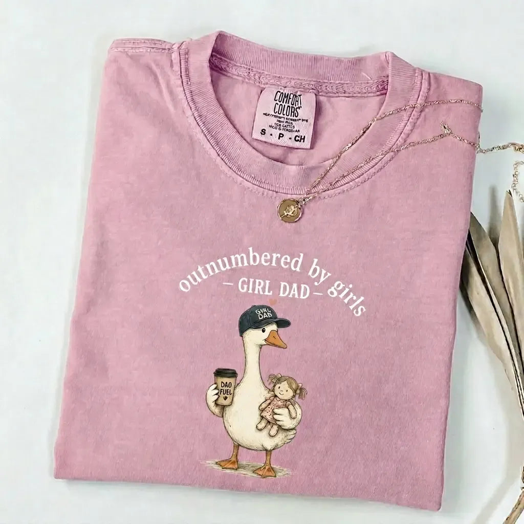 "Girl Dad" Duck Graphic Tee - Comfort Colors Funny Father’s Day Gift Shirt
