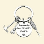 Stainless Steel "Recuerda Que Te Amo Papa" Spanish Phrase Keychain, Father's Day Gift Ideas for Dad, Men's Fashion Car Accessory, Stainless Steel Keychain, Fathers Day Gift Ideas