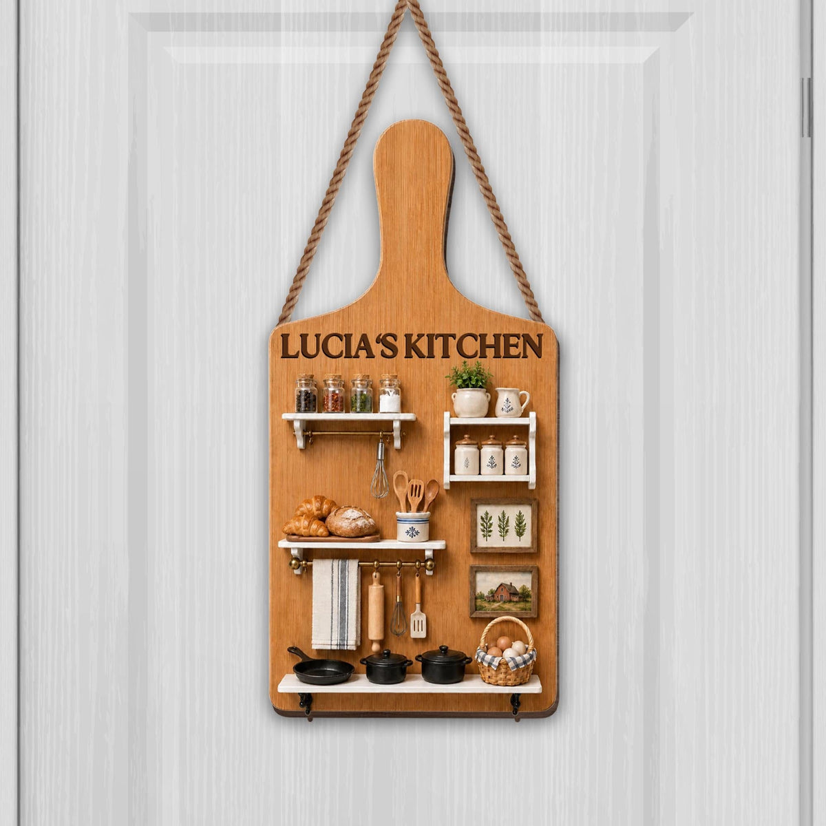 My Kitchen, Personalized Custom Shaped Wood Sign, Gift For Mom - 2