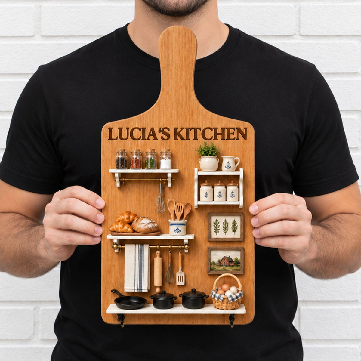 My Kitchen, Personalized Custom Shaped Wood Sign, Gift For Mom - 4