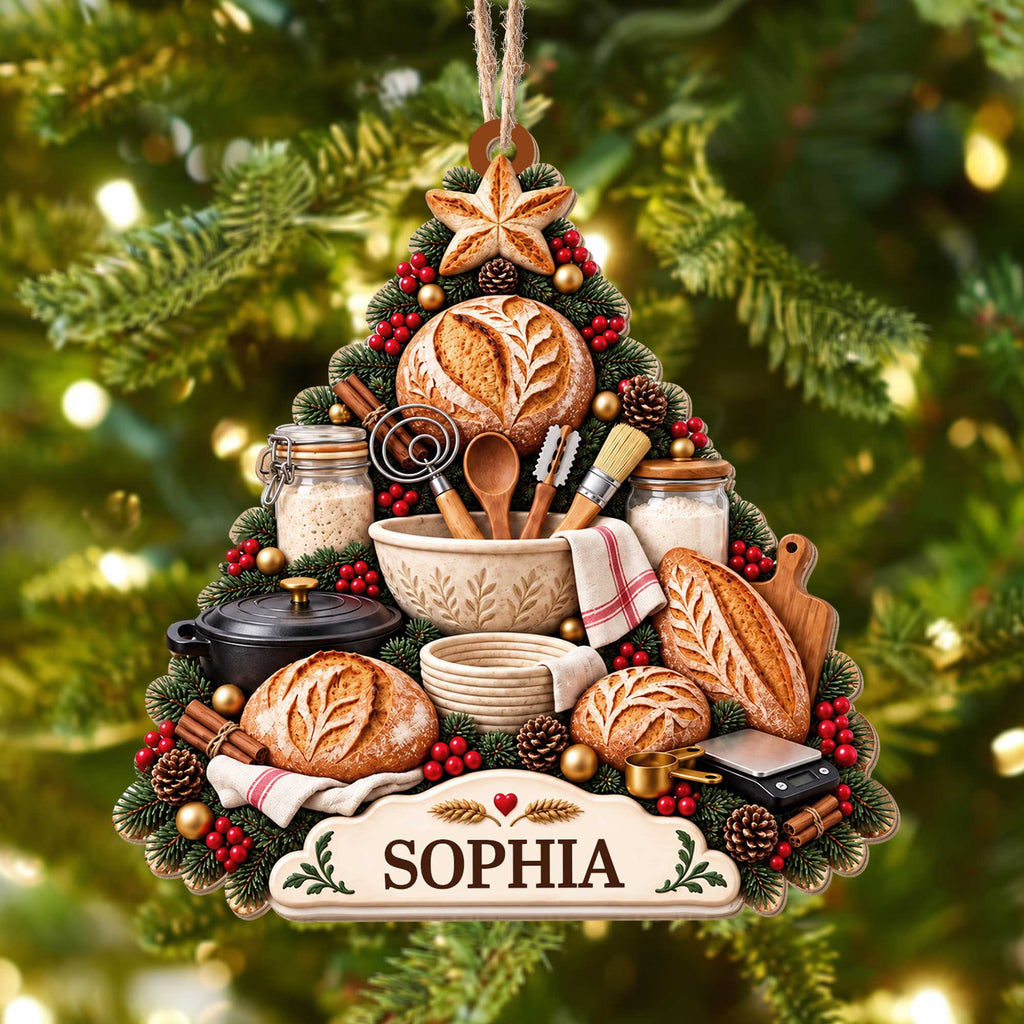 Sourdough Lover Holiday Dream, Custom Ornament, Gift For Bakers - 1