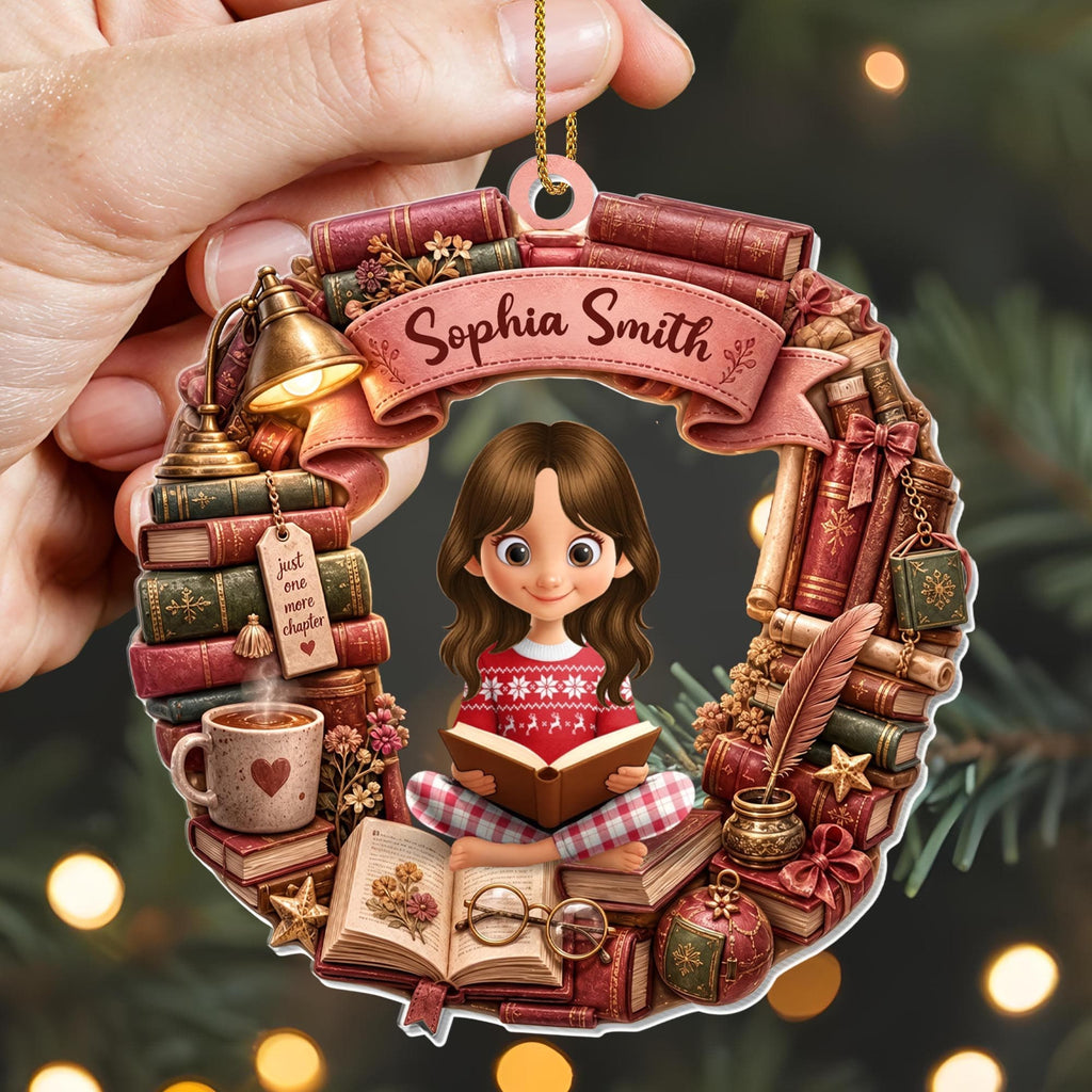 Just One More Chapter, Acrylic Ornament, Gift For Book Lovers - 4