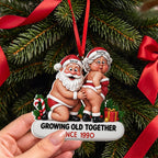Growing Old Together, Personalized 3D Relief White Acrylic Ornament, Gift For Couples - 5