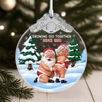 Growing Old Together, Personalized Glass Ornament, Gift For Couples - 1