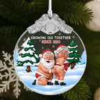 Growing Old Together, Personalized Glass Ornament, Gift For Couples - 2
