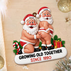 Growing Old Together, Custom Wood Ornament, Gift For LGBT Couples - 11