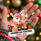 Growing Old Together, Custom Wood Ornament, Gift For LGBT Couples - 3