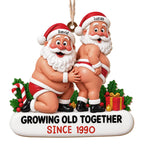 Growing Old Together, Custom Wood Ornament, Gift For LGBT Couples - 12