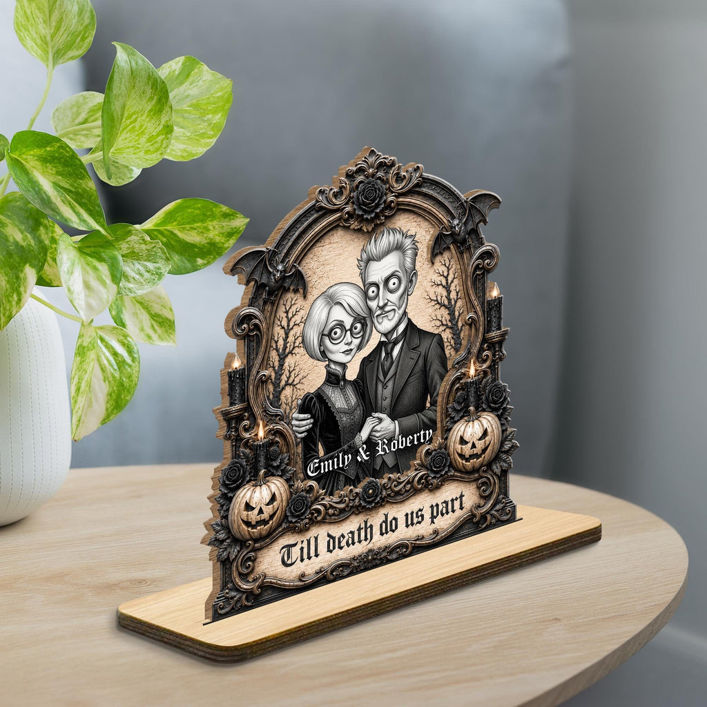 Till Death Do Us Part, Personalized Wood Plaque, Gift For Couples - 3