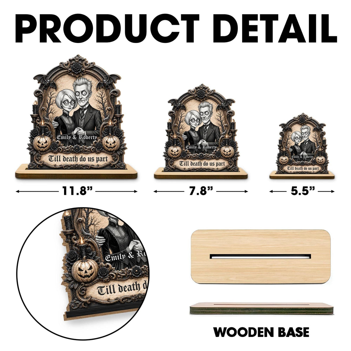 Till Death Do Us Part, Personalized Wood Plaque, Gift For Couples - 5