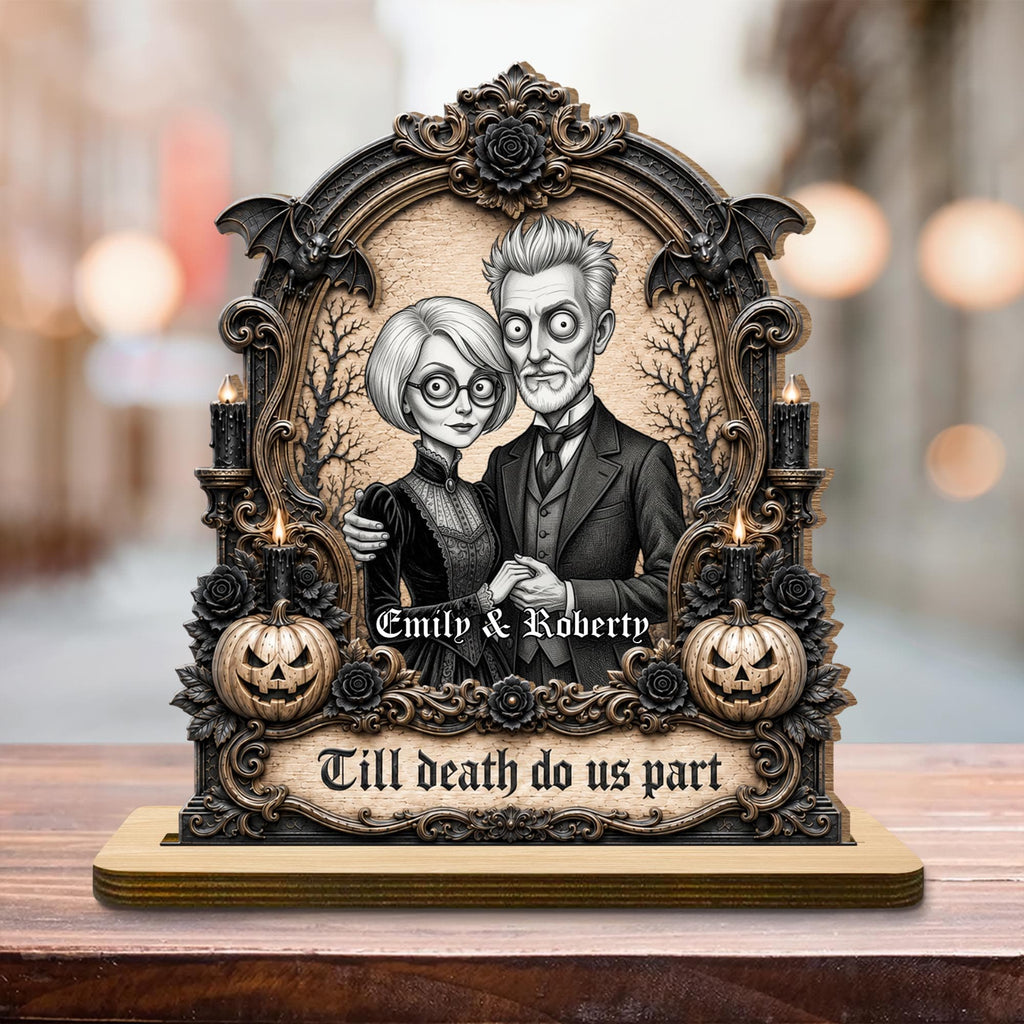 Till Death Do Us Part, Personalized Wood Plaque, Gift For Couples - 6