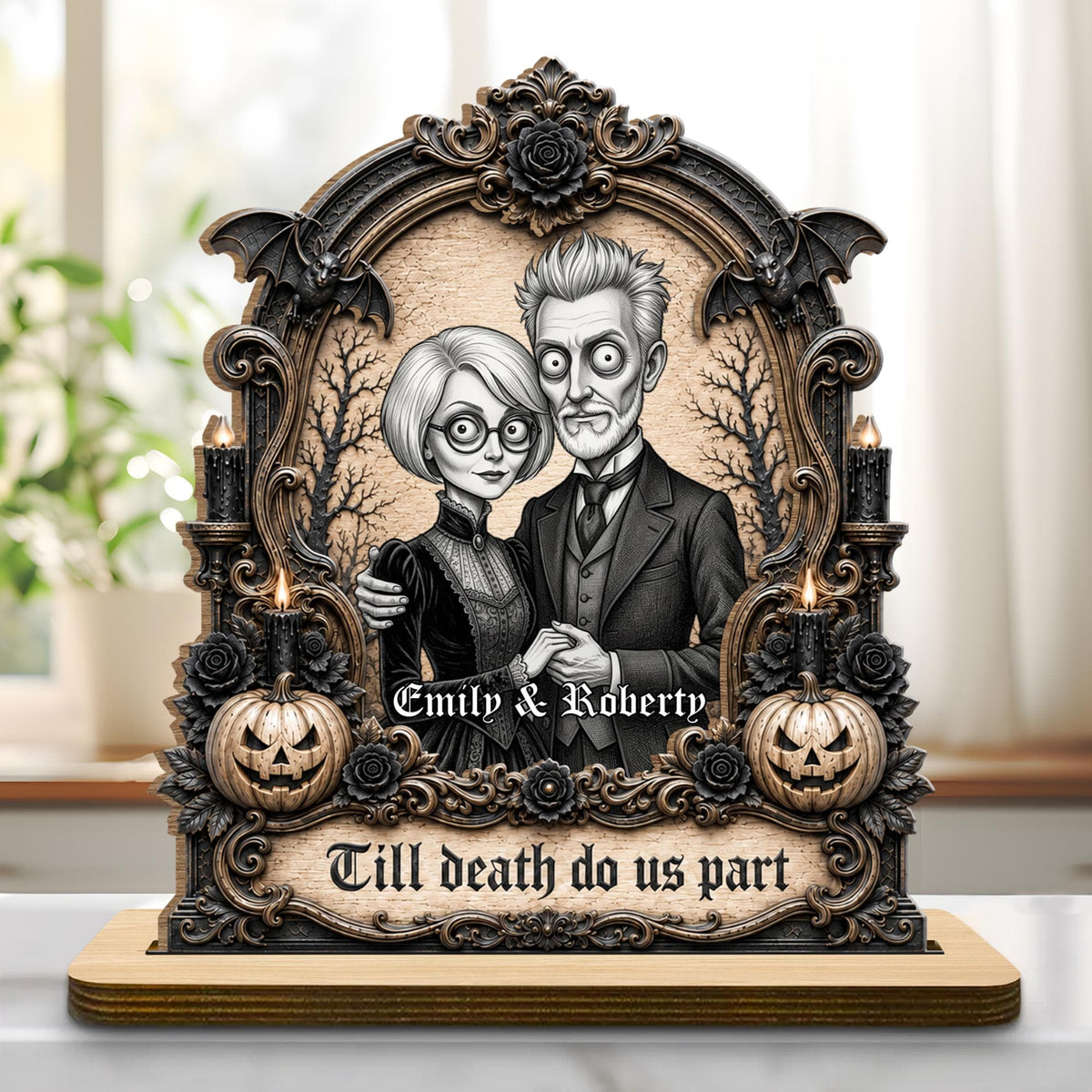 Till Death Do Us Part, Personalized Wood Plaque, Gift For Couples - 8