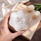 Our Monogram Floral, Personalized Lotus Jewelry Dish, Gift For Couples - 4