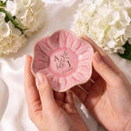 Our Monogram Floral, Personalized Lotus Jewelry Dish, Gift For Couples - 9