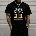Men's Graphic T-Shirt with 'The Most Powerful Piece' Chess King Print, Breathable 100% Cotton Relaxed Fit Short Sleeve Tee