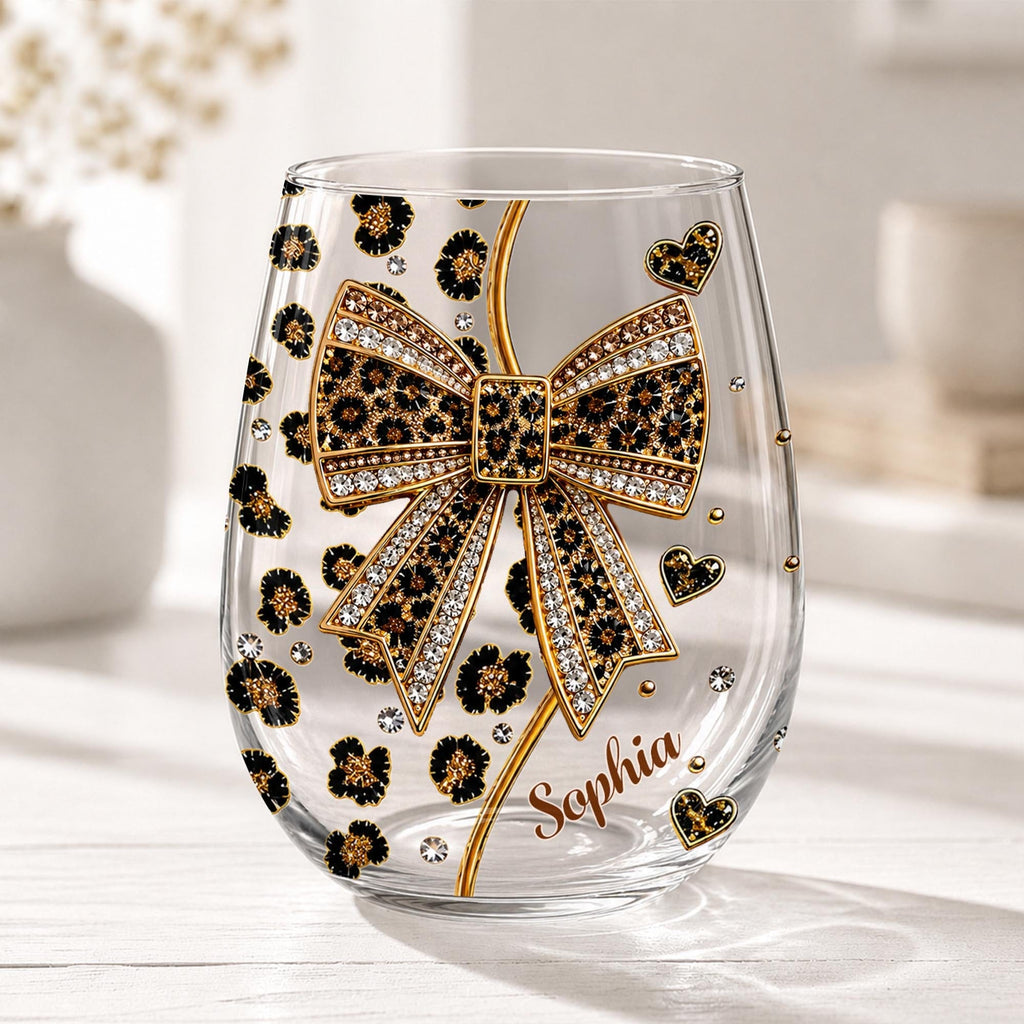 To My Daughter, Personalized Stemless Wine Glass, Gift For Daughter - 3