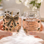 To My Daughter, Personalized Stemless Wine Glass, Gift For Daughter - 6