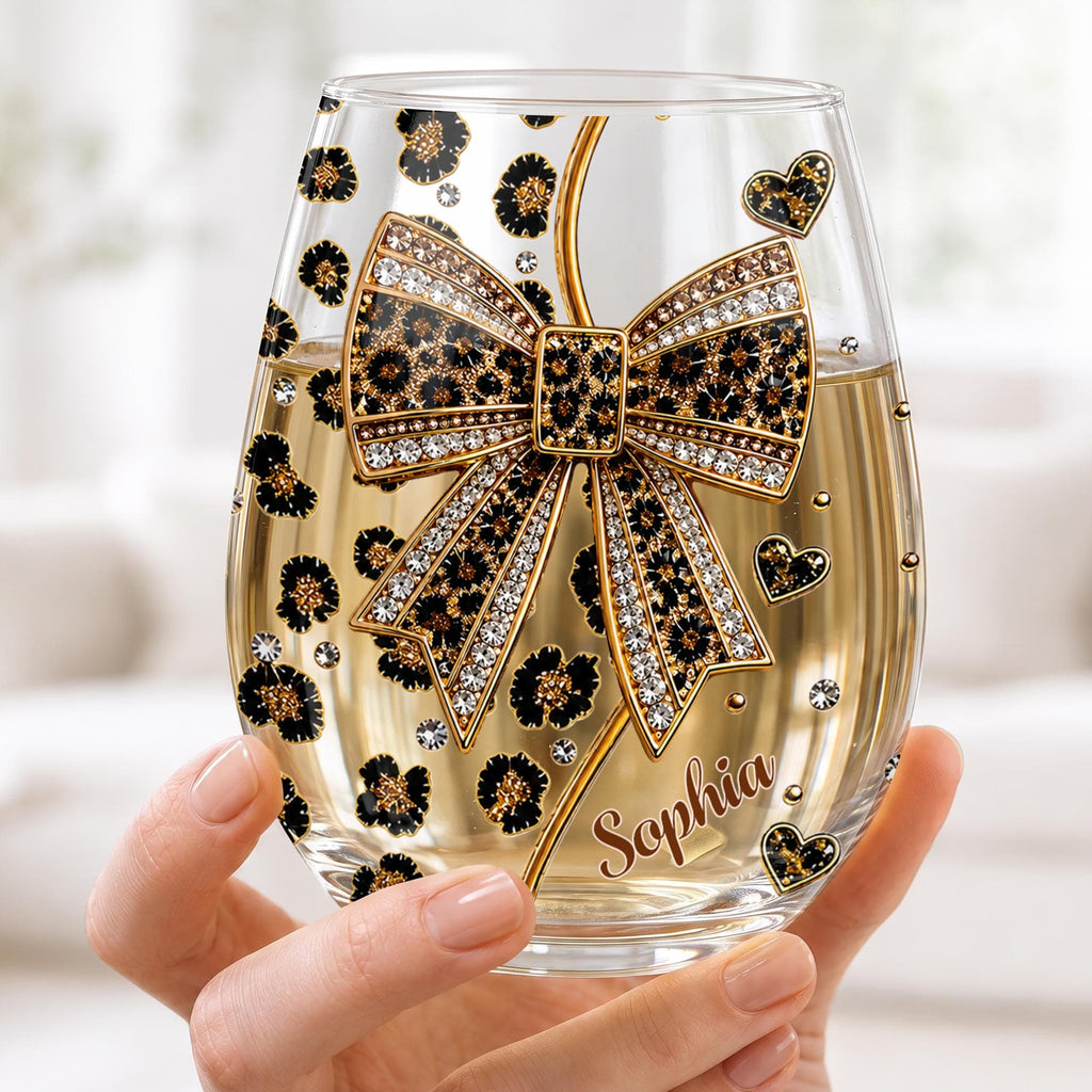 To My Daughter, Personalized Stemless Wine Glass, Gift For Daughter - 8