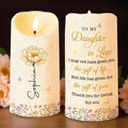 To My Daughter In Law Gift Of You, Personalized LED Candle, For Her - 1