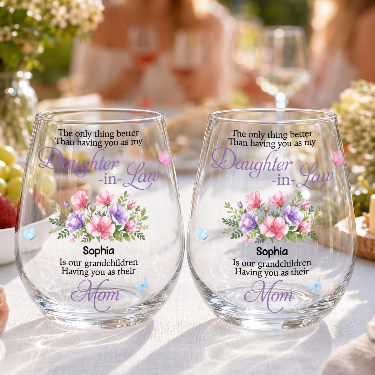 Daughter In Law Wine Glass, Gift For Daughter In Law And Mom Lovers - 4