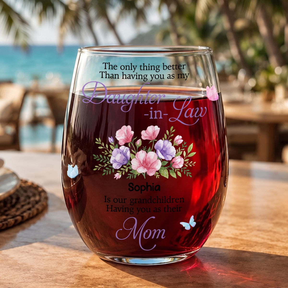 Daughter In Law Wine Glass, Gift For Daughter In Law And Mom Lovers - 9