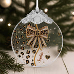 A Touch Of Wild Elegance, Personalized Glass Ornament, Gift For Her - 1