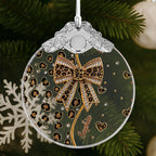 A Touch Of Wild Elegance, Personalized Glass Ornament, Gift For Her - 2