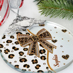 A Touch Of Wild Elegance, Personalized Glass Ornament, Gift For Her - 6