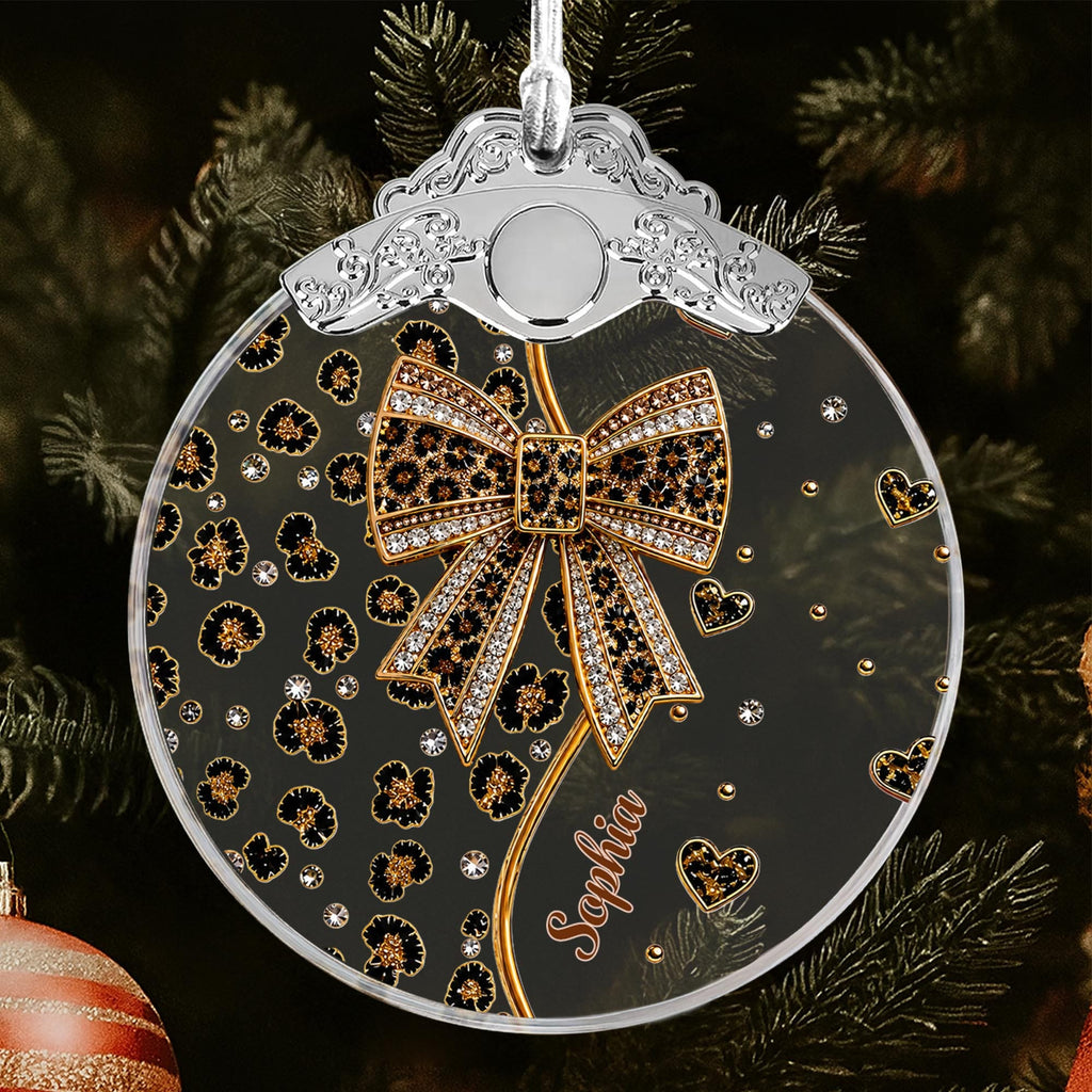 A Touch Of Wild Elegance, Personalized Glass Ornament, Gift For Her - 8