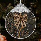 A Touch Of Wild Elegance, Personalized Glass Ornament, Gift For Her - 8