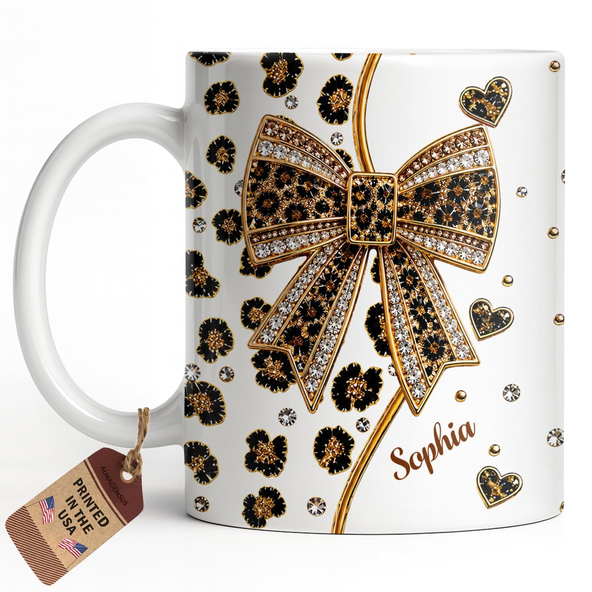 Elegant Leopard Print Bow, Coffee Mug, Gift For Wife and Fashion Lovers - 14