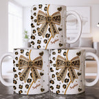Elegant Leopard Print Bow, Coffee Mug, Gift For Wife and Fashion Lovers - 7