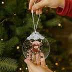 Cute Highland Cow, Personalized Glass Ornament, Gift For Cow Lovers - 5