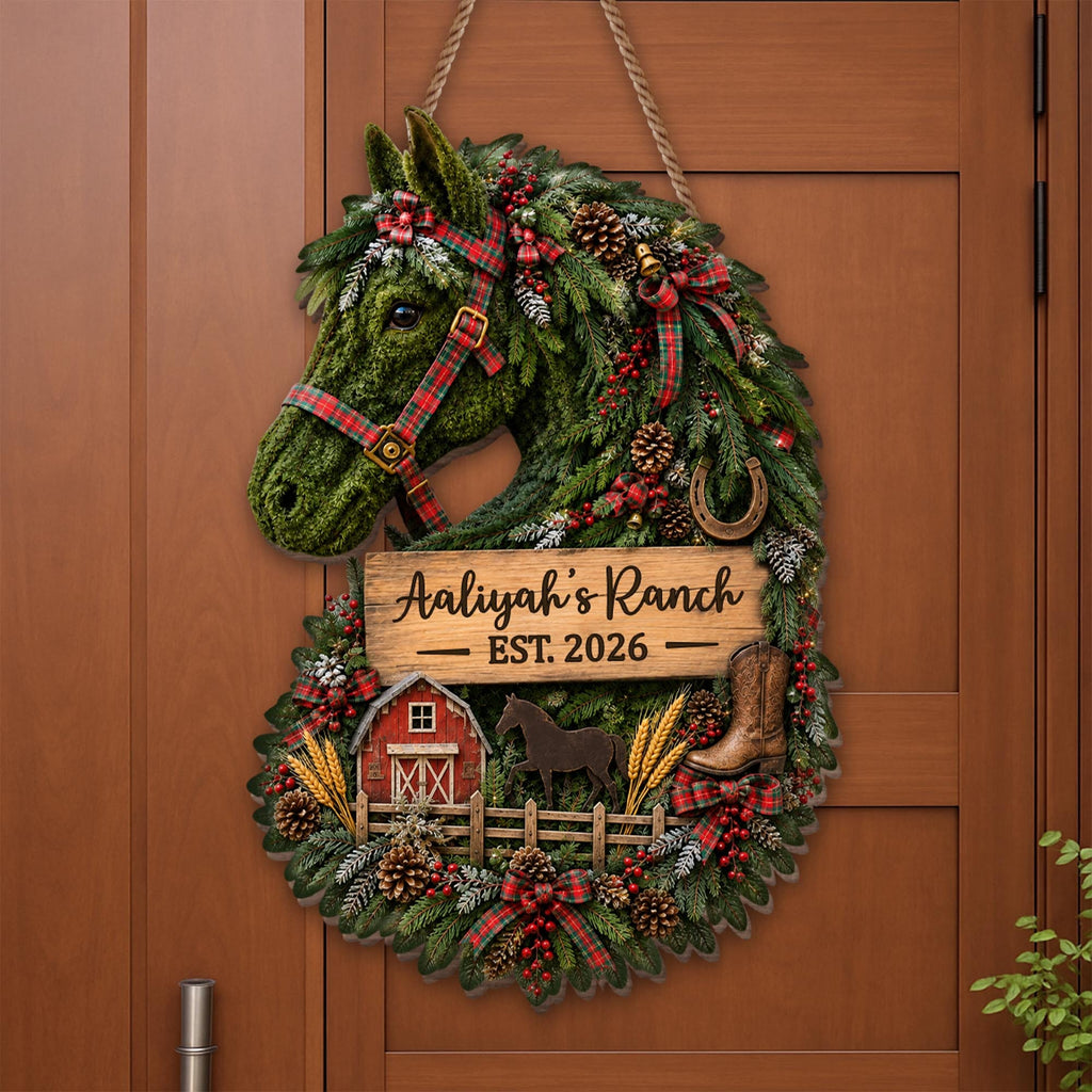 My Ranch, Personalized Custom Shaped Wood Sign, Gift For Horse Lovers - 3