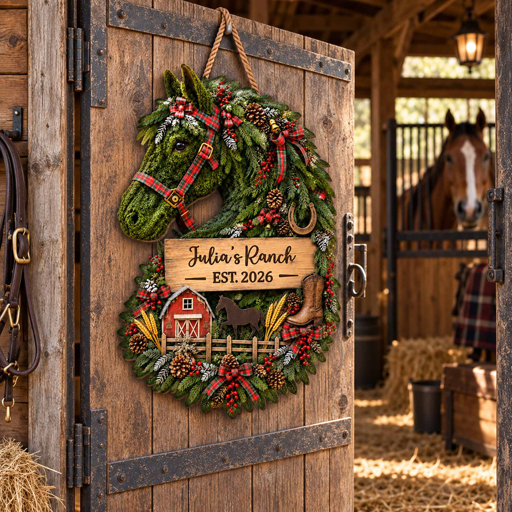 My Ranch, Personalized Custom Shaped Wood Sign, Gift For Horse Lovers - 2