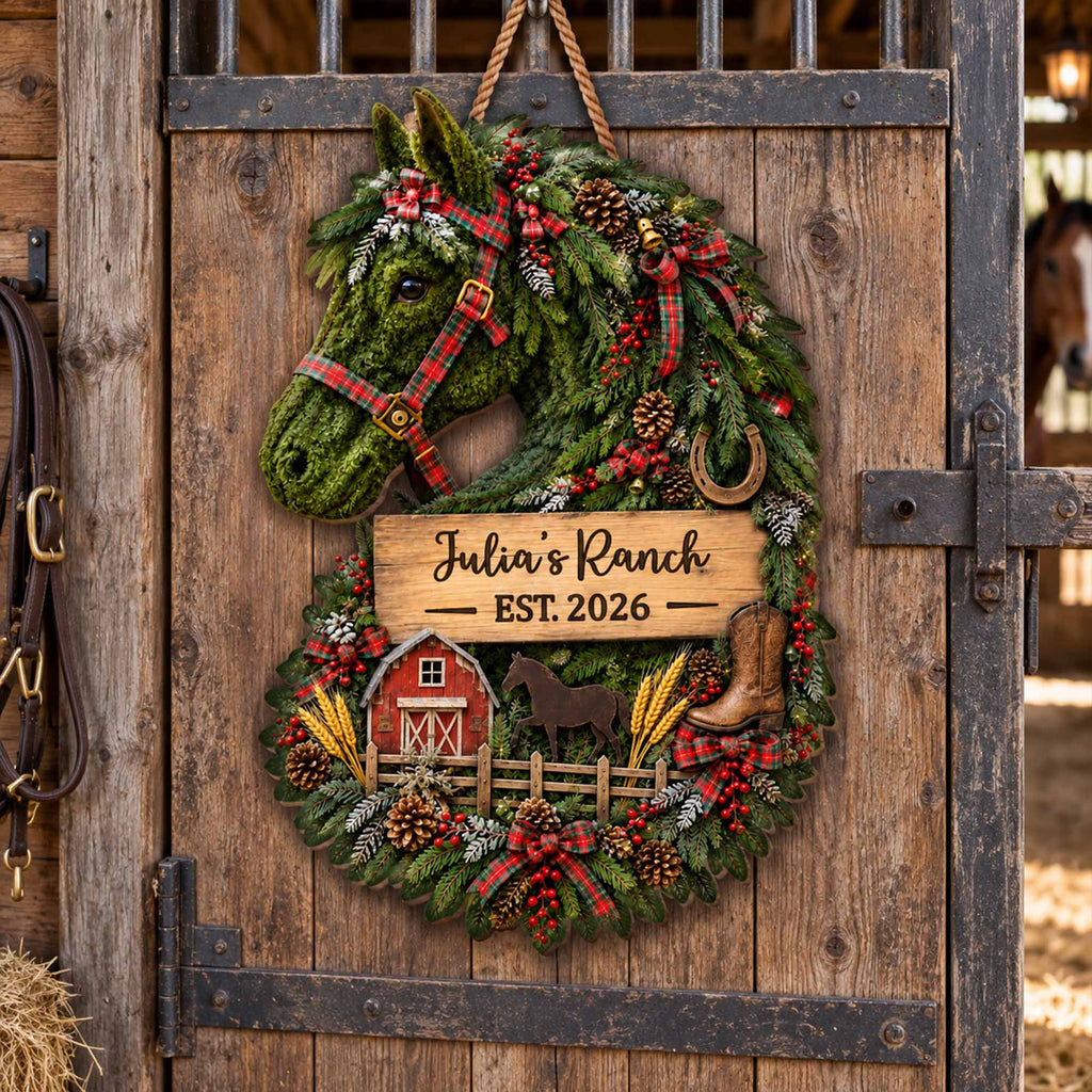 My Ranch, Personalized Custom Shaped Wood Sign, Gift For Horse Lovers - 1