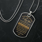 Almagems Custom "To My Grandson" Dog Tag Necklace - Personalized Stainless Steel Military Pendant - Graduation, Birthday Jewelry Gift for Grandson - 3