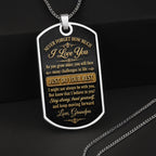 Almagems Custom "To My Grandson" Dog Tag Necklace - Personalized Stainless Steel Military Pendant - Graduation, Birthday Jewelry Gift for Grandson - 5