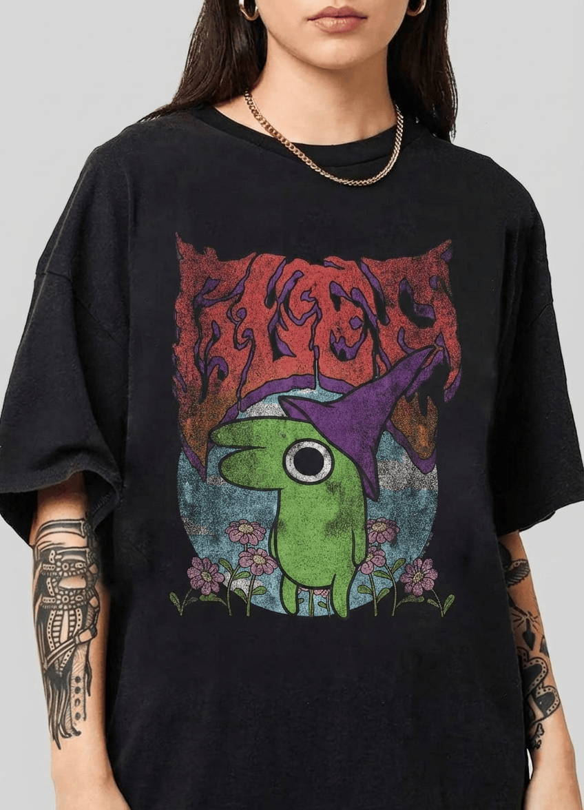 Smiling Friends Glep Vintage Heavy Metal Flowers Cartoon TShirt Sweatshirt Hoodie