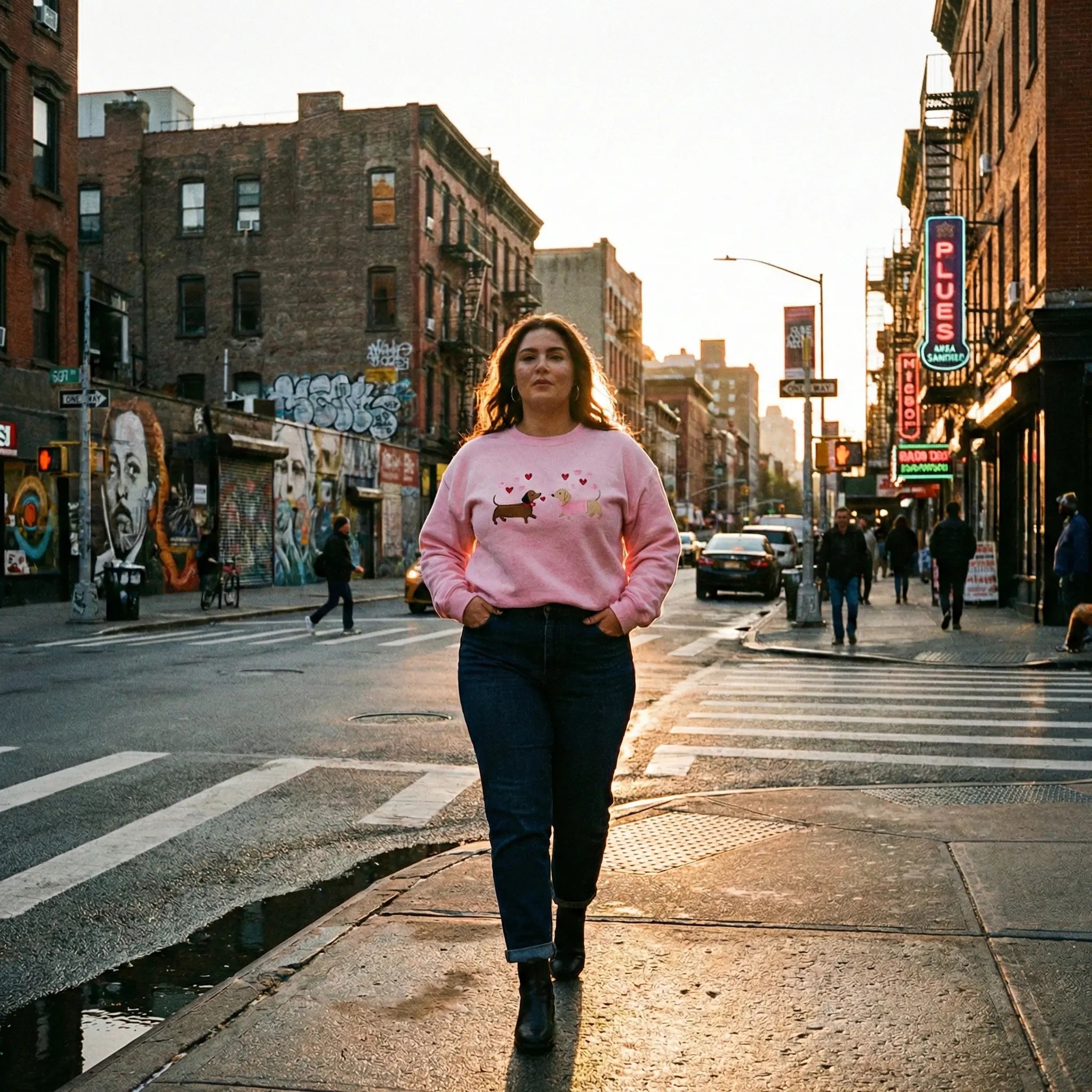 Dachshund Valentine’s Day sweatshirt embroidered sweatshirt